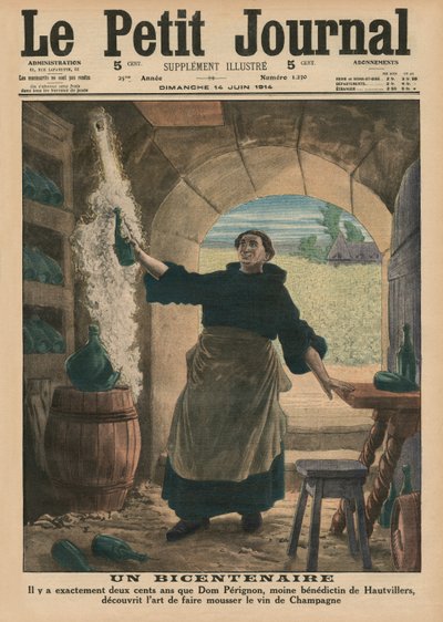 Un bicentenaire, il y a exactement deux cents ans, Dom Pérignon, un moine bénédictin de Hautvillers, découvrit l